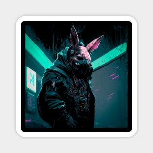 Cyberpunk Rabbit Magnet