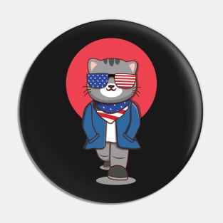 American Fashion Cat Pin