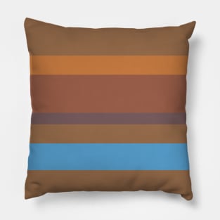 A world-class confection of Faded Blue, Dirt, Dark Taupe, Earth and Peru stripes. Pillow