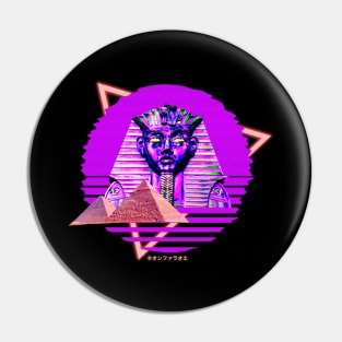 Synthwave Pharaoh Tutankhamun Vaporwave 80s Pin