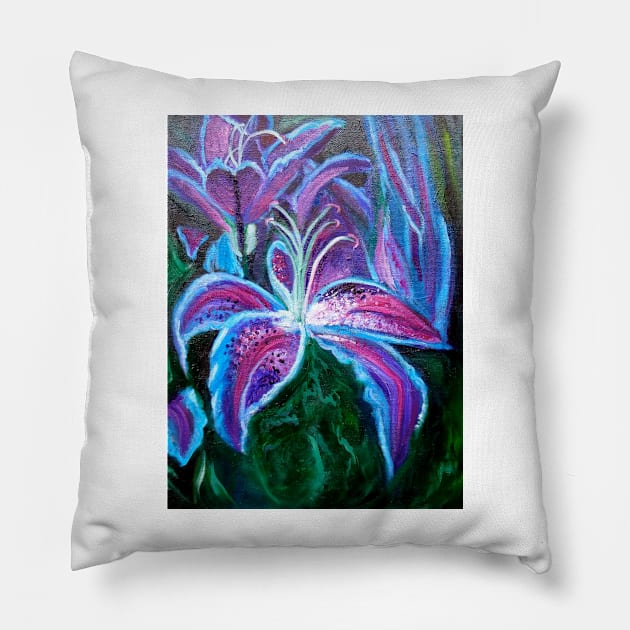 Stargazer Lily Pillow by jennyleeandjim