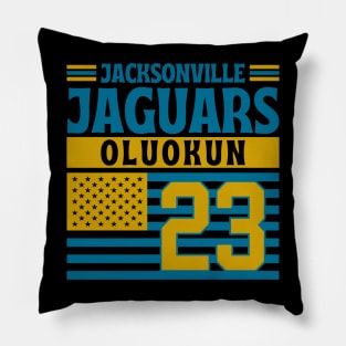 Jacksonville Jaguars Oluokun 23 American Flag Football Pillow