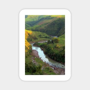 Mountain and River Landscape in Pandanon Silos, Negros Occidental, Philippines Magnet