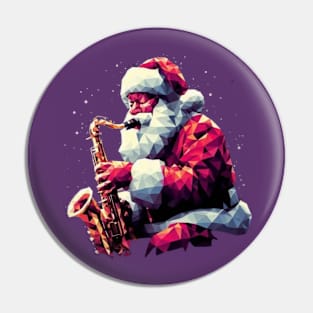 Christmas Santa Musician Saxophone Pin