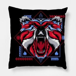 bear roar angry Pillow