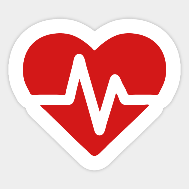 Heart Beat Pulse Icon - Heartbeat - Sticker | TeePublic