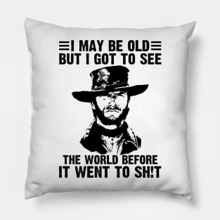 I May Be Old But I Got To See The World Before It Went To Shit Pillow