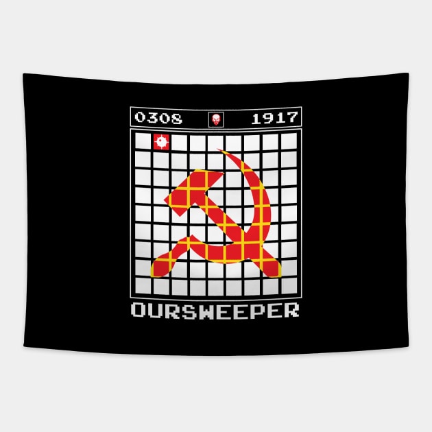 Oursweeper Vintage Gaming Communism Funny Tapestry by alltheprints