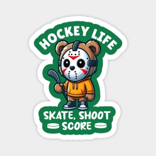 Cute Bear Hockey Life Kawaii Magnet