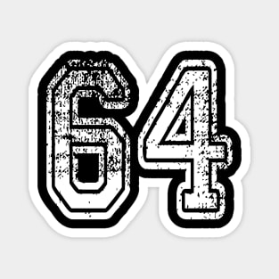 Number 64 Grungy in white Magnet