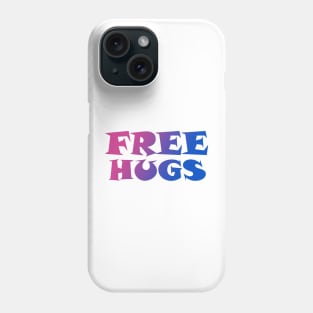 Pink and Blue Gradient Free Hugs Fun Typography Graphic Design Phone Case