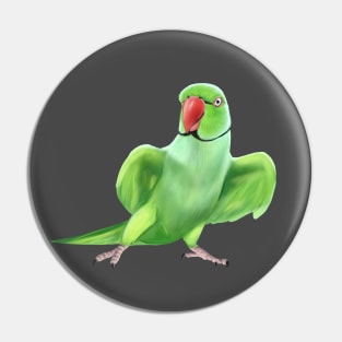 Indian Ringneck Parrot Pin