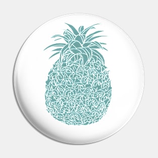 Mint Glitter Filled Pineapple Design Pin