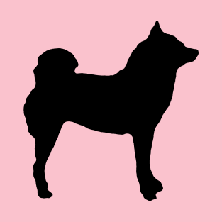 Lilly the Shiba Inu Silhouette - Black on Pink T-Shirt