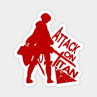 levi attack on titan red white Magnet