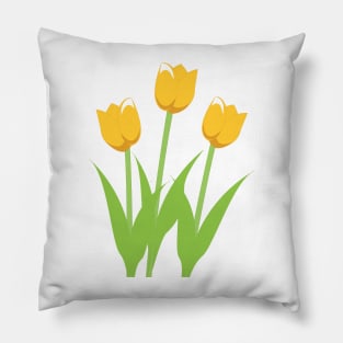 Yellow Spring Tulips Digital Art | Melanie Jensen Illustrations Pillow