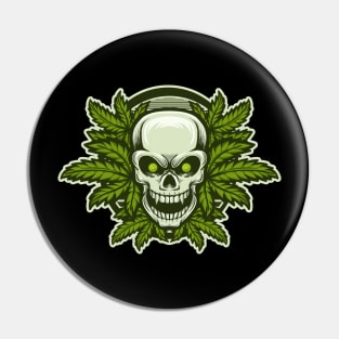 SKULL WEEDS Pin