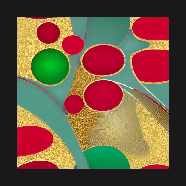 Abstract Design - Red, Gold and Green by ArtistsQuest