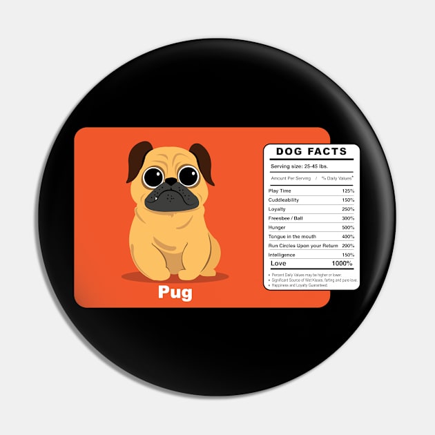 Pug Dog Pin by Brash Ideas