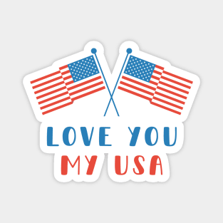 Love you my USA Magnet