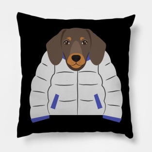 cool dog with a jacket Pillow