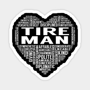 Tire Man Heart Magnet