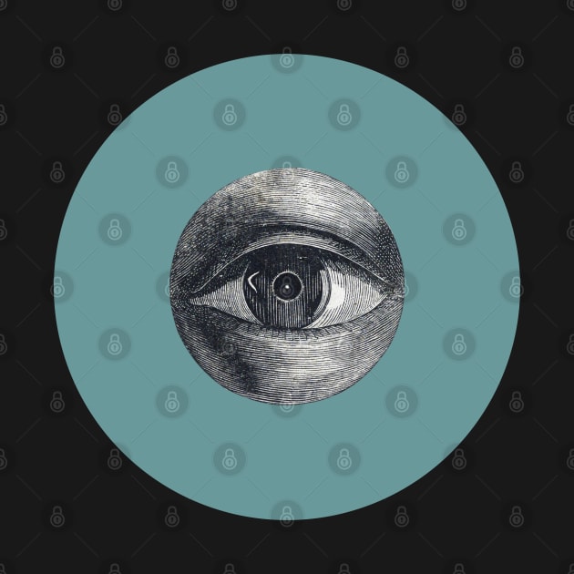 Halloween All Seeing Eye, Signs, and Omens - Teal and Black by SwagOMart