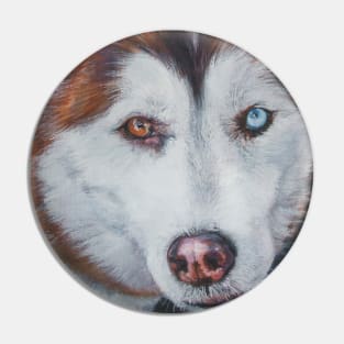 Siberian Husky Fine Art Painting Pin