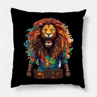 Black Leo Zodiac Sign Man Pillow