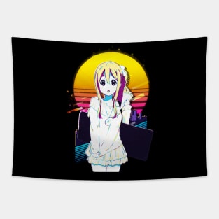 Ritsu and Tsumugi's Rhythm Fusion K-on! Drum and Keyboards Tee Tapestry