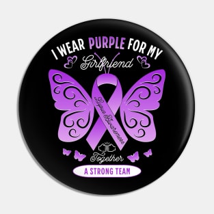 Lupus Girlfriend Purple Awareness Ribbon Pin