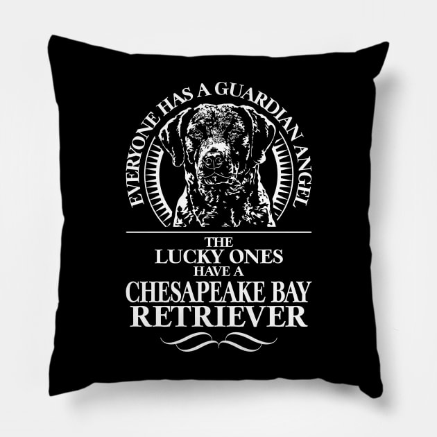 Proud Chesapeake Bay Retriever Guardian Angel dog gift Pillow by wilsigns