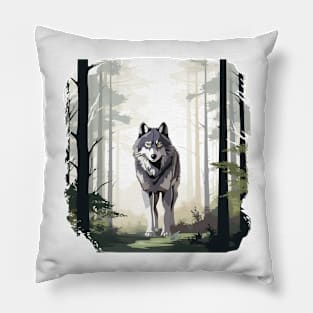 Watercolor Wolf Pillow