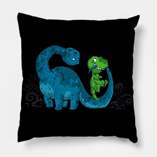 t rex vs brontosaurus Pillow