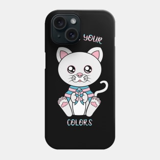 Transexual flag, cute cat lgbt Phone Case