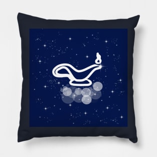 magic lamp, fairy tale, fabulous, magic, night, technology, light, universe, cosmos, galaxy, shine, concept, illustration Pillow