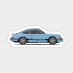 supercar 911 carrera rs turbo 1972 side light blue Magnet