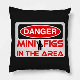 Danger Minifigs in the Area Sign Pillow