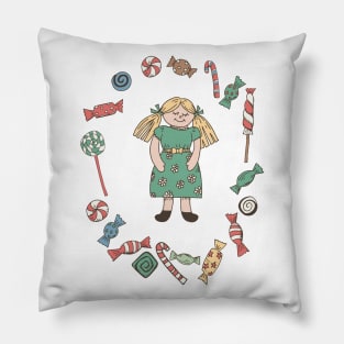 Retro Christmas Doll Pillow