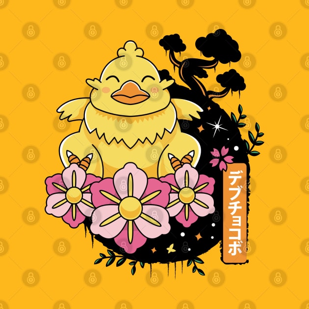 Fat Chocobo Japanese Landscape by logozaste