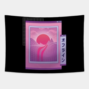 Offline Japanese Vaporwave Aesthetic Anime Tapestry