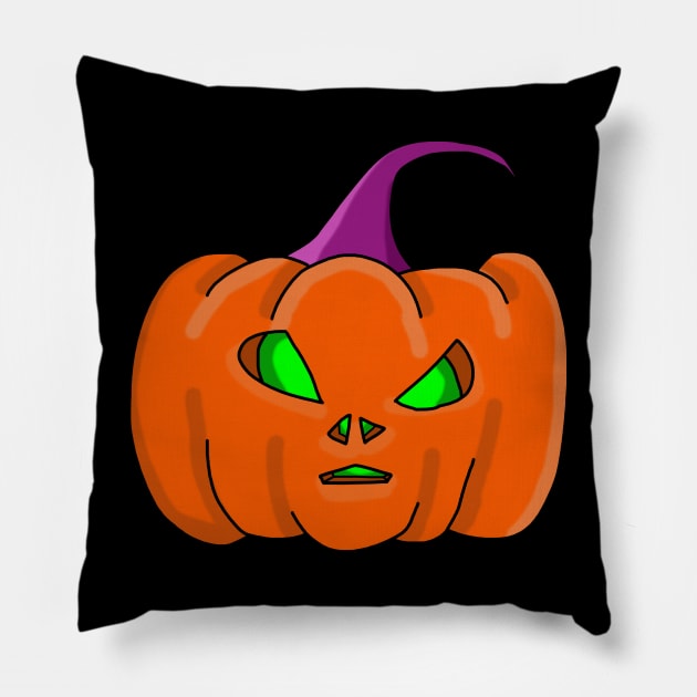 Halloween Alien Pumpkin Pillow by Mamon