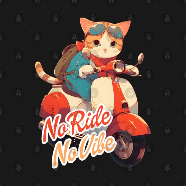 Kawaii cat riding scooter by AestheticsArt81