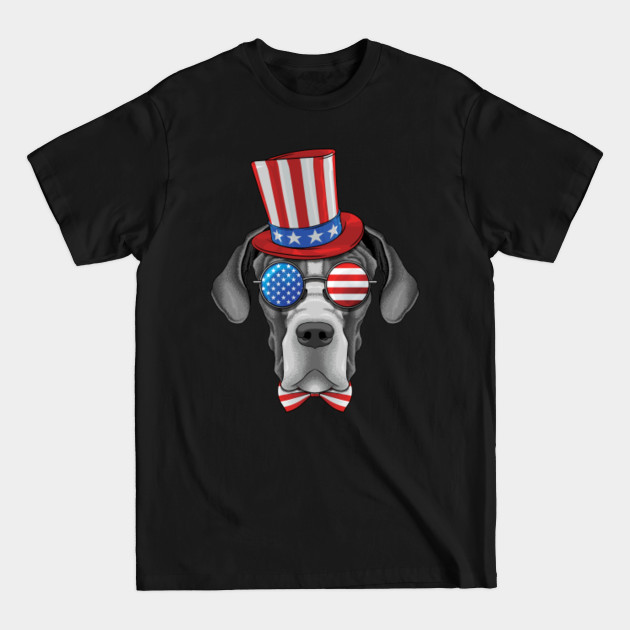 Disover Great Dane 4th of July American Great Dane USA Uncle Sam Hat - American Great Dane - T-Shirt