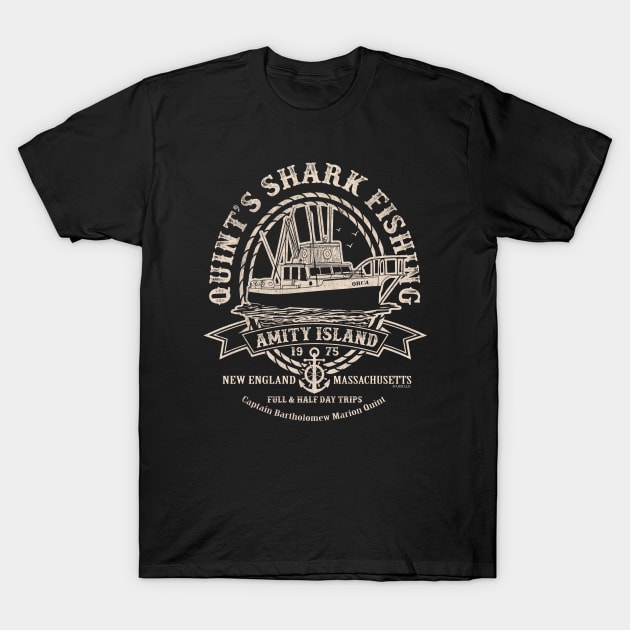 Quint's Shark Fishing Amity Island (Universal © UCS LLC) - Quint Shark  Fishing - T-Shirt