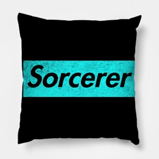 Sorcerer aqua blue Pillow