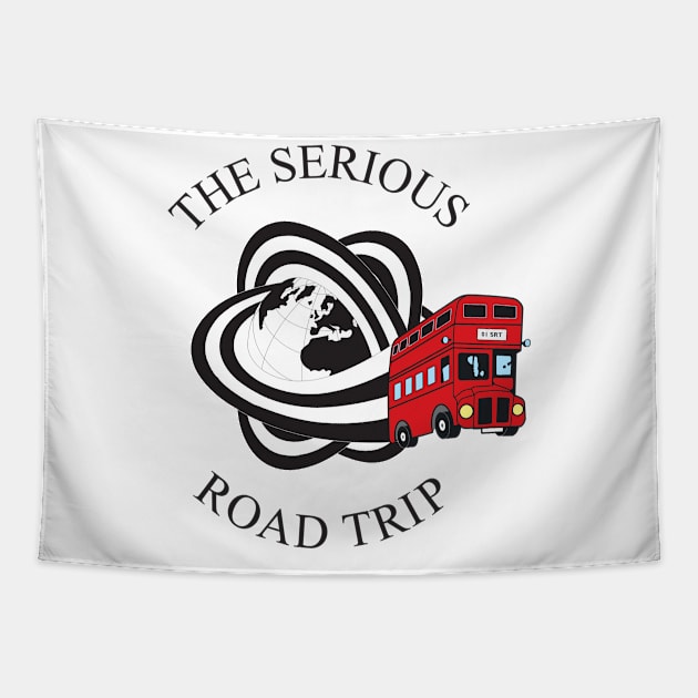 The Serious Road Trip Rainbow London Bus Logo Tapestry by phoxydesign