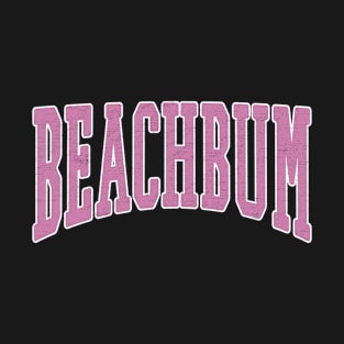 Beachbum Distressed Varsity Style Summer T-Shirt