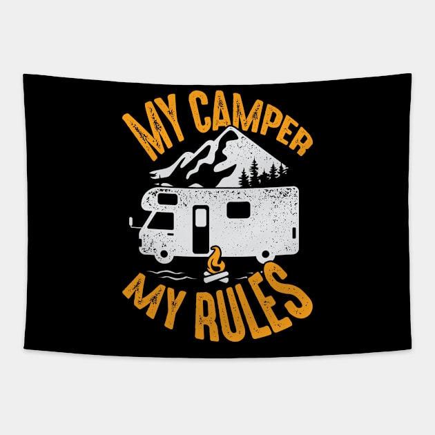 My Camper My Rules RV Camping Lover Gift Tapestry by Dolde08