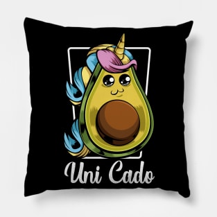 Avocado - Uni Cado - Cute Kawaii Unicorn Magical Vegan Pillow